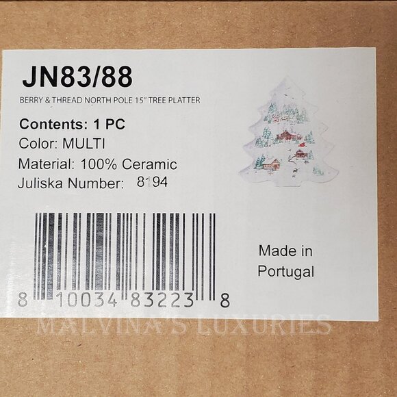 JULISKA BERRY & THREAD NORTH POLE 15" CERAMIC TREE PLATTER CHRISTMAS SANTA THEME - Picture 13 of 13